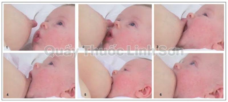 bé ngậm bắt vũ mẹ đúng cách