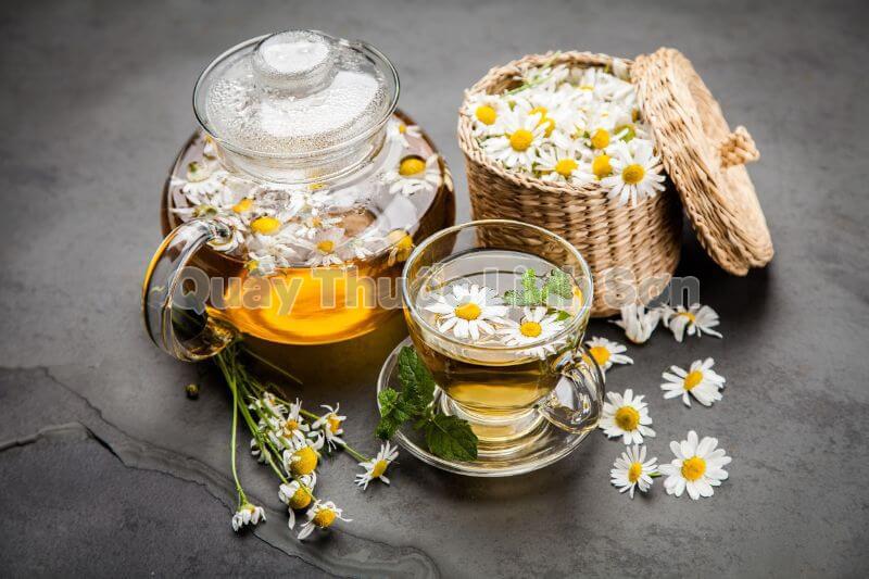 chữa nhiệt miệng bằng trà cúc la mã