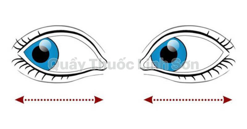 luyến liếc mắt theo chiều ngang