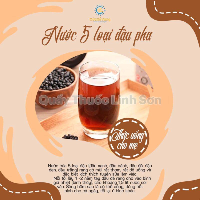 nước 5 loại đậu là thức uống có lợi sữa cho mẹ bầu