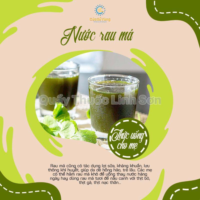 nước rau má là thức uống có lợi sữa cho mẹ bầu
