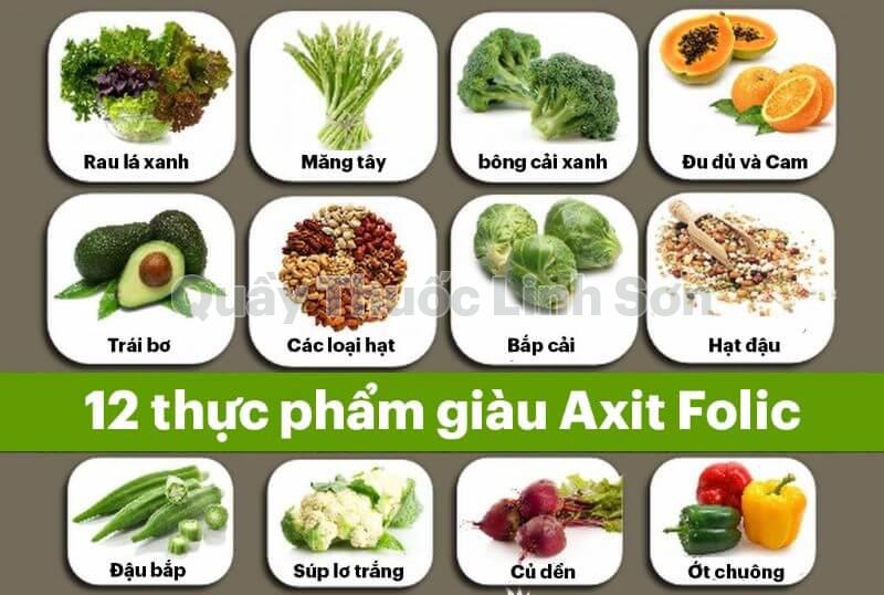 thực phẩm giàu axit folic tốt cho bà bầu