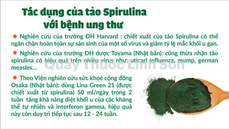 tác dụng của tảo spirulina đối với bệnh ung thư