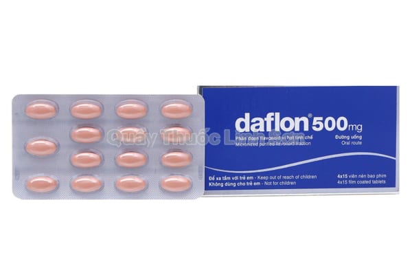 Daflon 500mg - Thuốc trị Trĩ, suy giãn Tĩnh Mạch hộp 60 viên