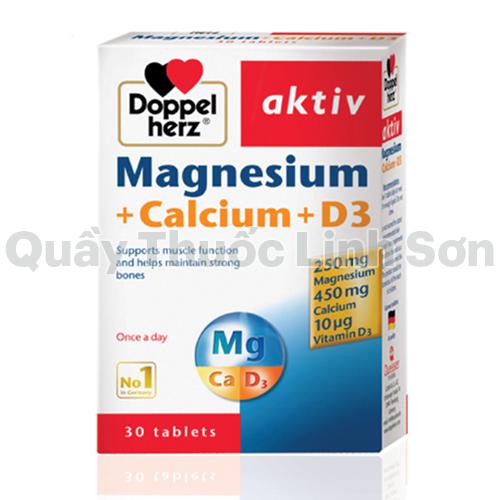 Magnesium + Calcium + D3 Doppelherz - Viên uống giúp phát triển cơ và xương của cơ thể 30 viên