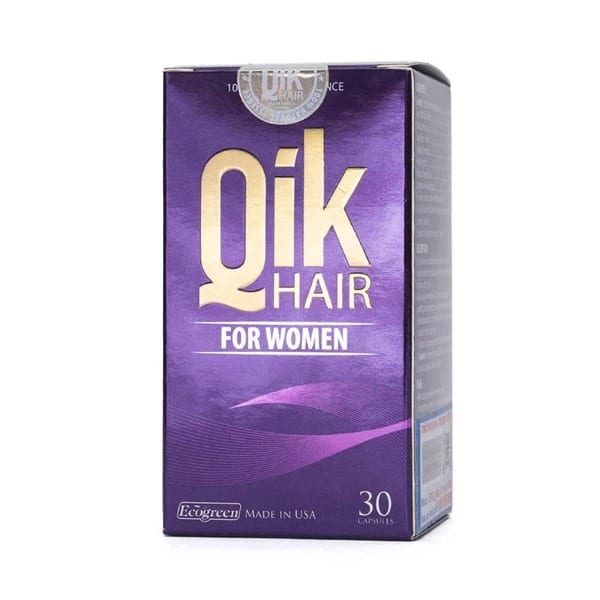 Qik Hair For Women Ecogreen Kích Thích Mọc Tóc, Giảm Rụng Tóc (Hộp 30 Viên)