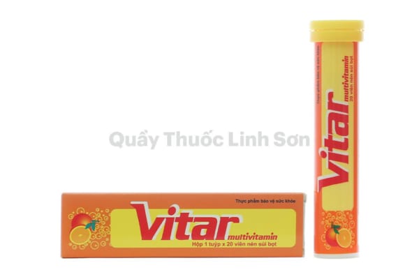 Vitar Multivitamin - Viên sủi bổ sung Vitamin tuýp 20 viên