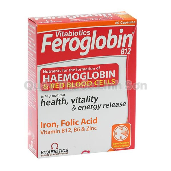 Vitabiotics Feroglobin B12 - Viên uống bổ máu hộp 30 viên
