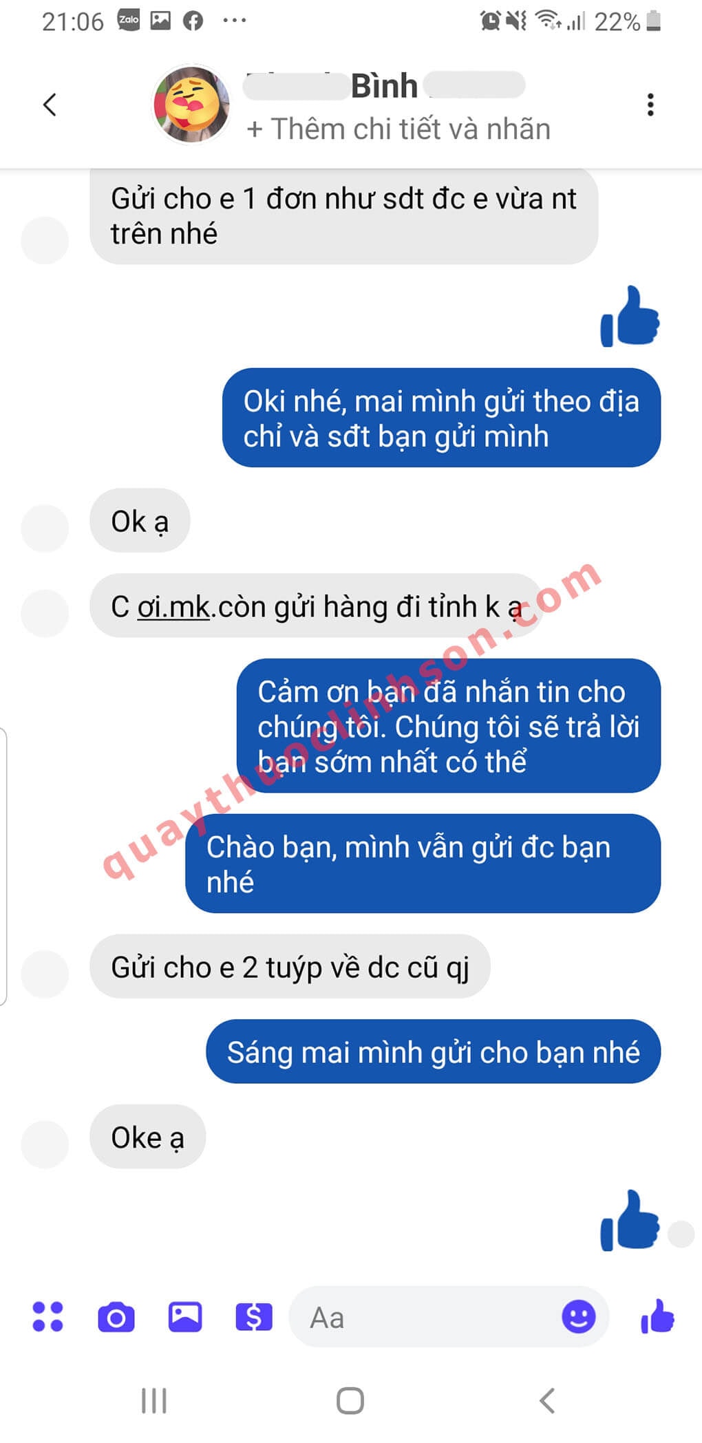 Bạn Bình Lào Cai mua 2 tuýp Hepgentex lần 2