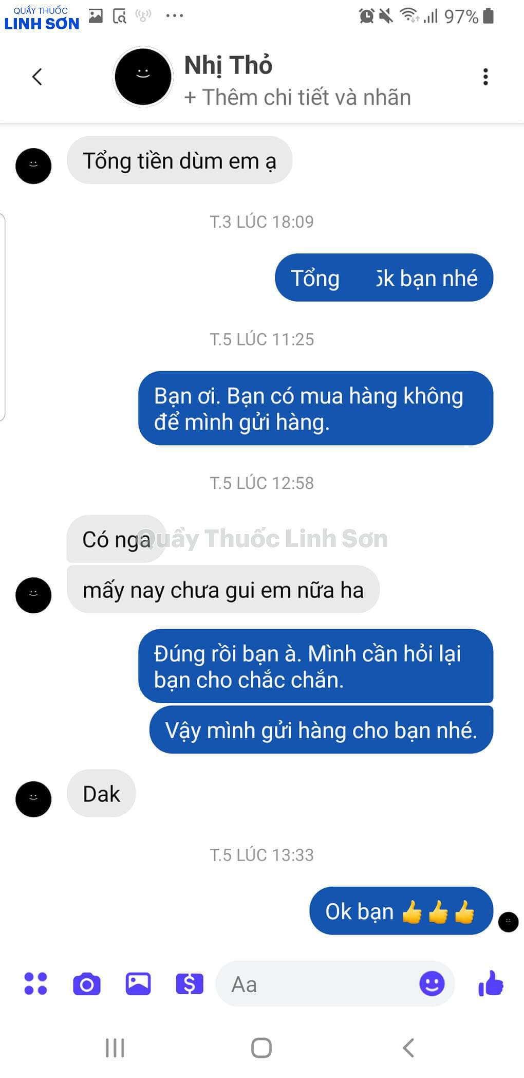 Facebook bạn Nhị Thỏ ở Kiên Giang mua Dầu gội Shitinsof Hán Phương Linh Chi đen tóc