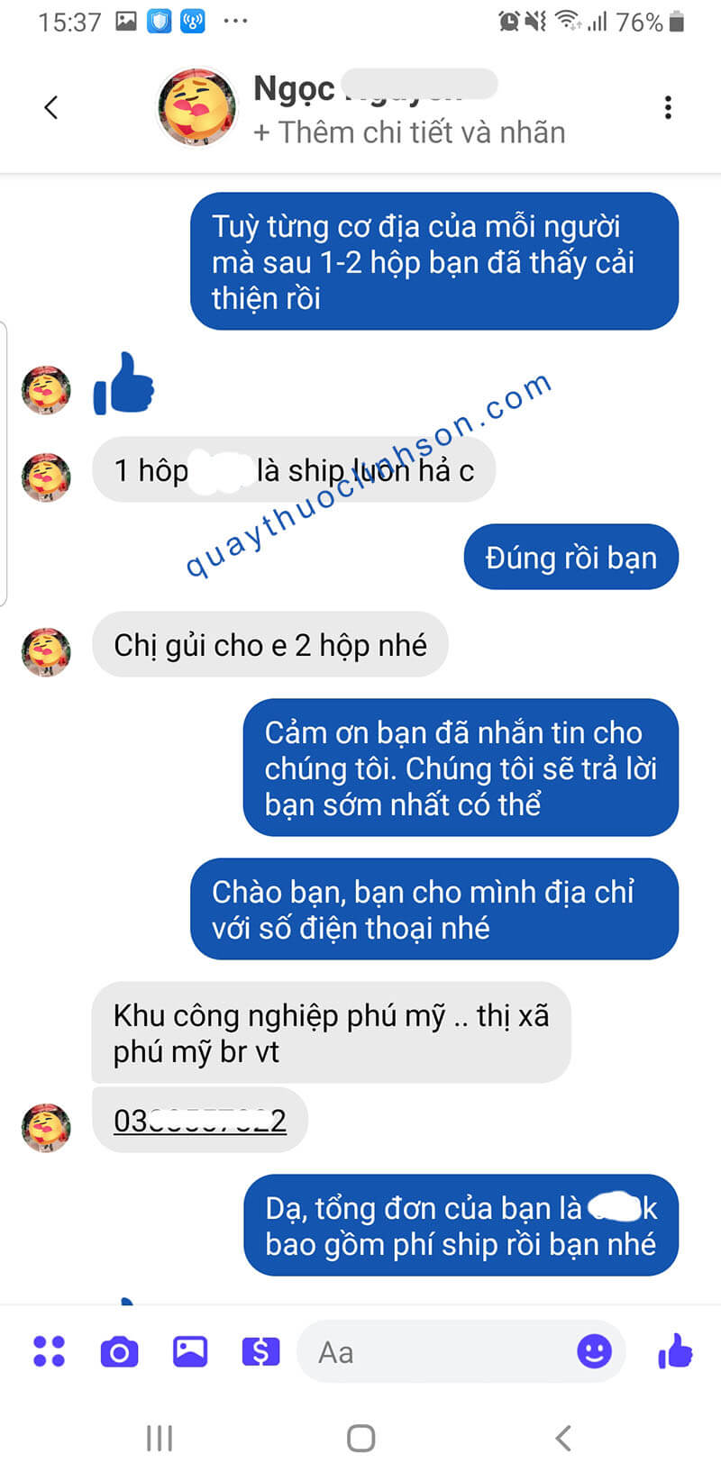 Bạn Ngọc ở Vũng Tàu mua 2 hộp FireforMEN