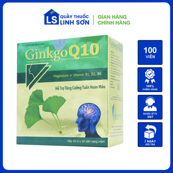 Ginkgo Q10 IsoPharco - Viên uống bổ não hộp 100 viên