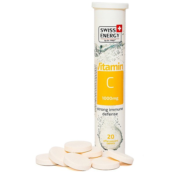 Viên sủi Swiss Energy vitamin C 1000mg tuýp 20 viên (Thụy Sĩ)