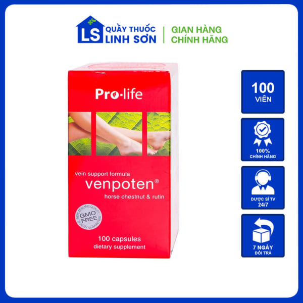 Venpoten Pro-Life 100 Viên - Hỗ trợ trị giãn tĩnh mạch chân