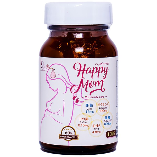 Happy Mom Jpanwell - Viên Uống Bổ Sung Vitamin Cho Phụ Nữ Mang Thai (Lọ 60 Viên)