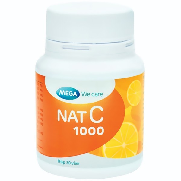 Nat C 1000 Mega We Care - Viên Uống Bổ Sung Vitamin C 30 Viên