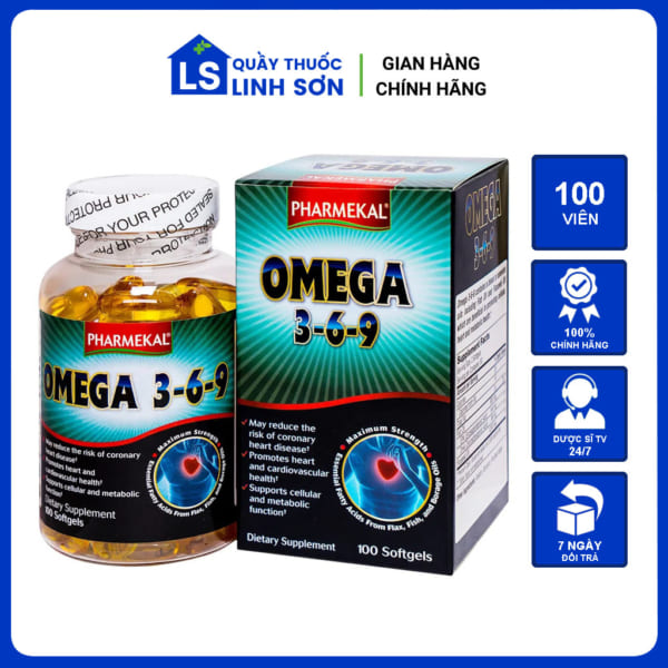 Viên uống dầu cá Omega 3-6-9 Pharmekal ngừa xơ vữa động mạch (100 viên)