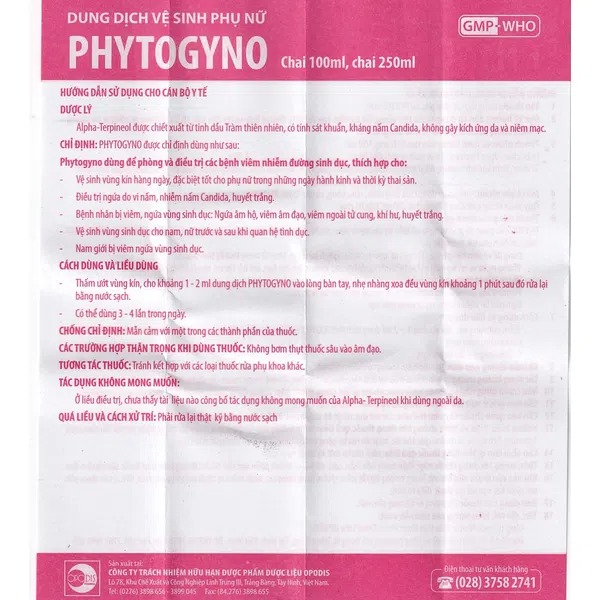 Dung Dịch Vệ Sinh Phụ Nữ Phytogyno (Chai 100Ml)