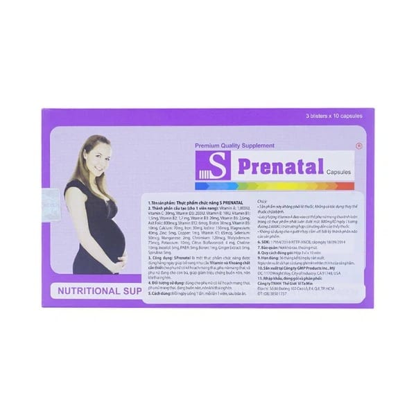 S-Prenatal - Viên Uống Bổ Sung Vitamin Cho Bà Bầu hộp 30 viên