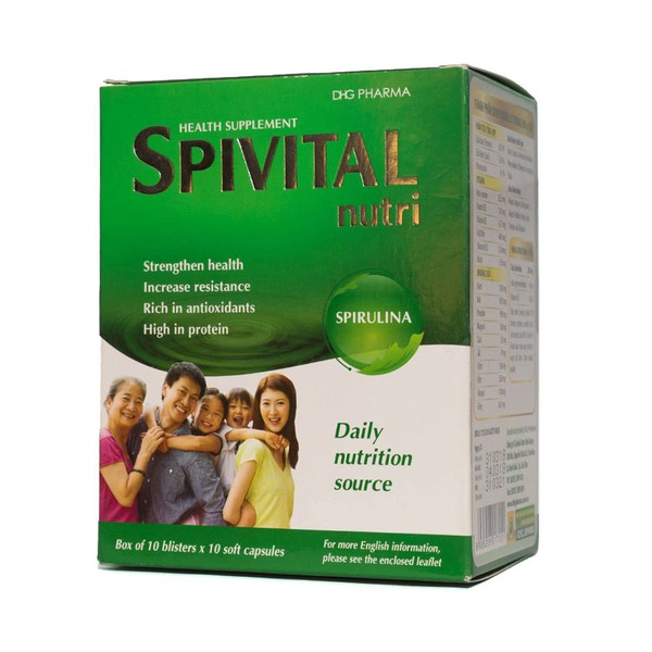 Viên Tảo Spivital Nutri Dhg Pharma hộp 100 viên