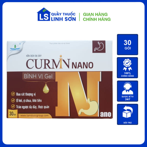 Hỗn dịch dạ dày Curmin Nano bình vị gel hỗ trợ trào ngược dạ dày, thực quản hộp 30 gói