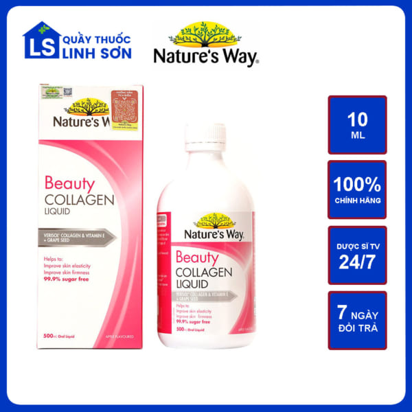 Nature's Way Beauty Collagen Liquid - Collagen Dạng Nước Bổ Sung Collagen Thủy Phân Giúp Sáng Da Chai 500ml