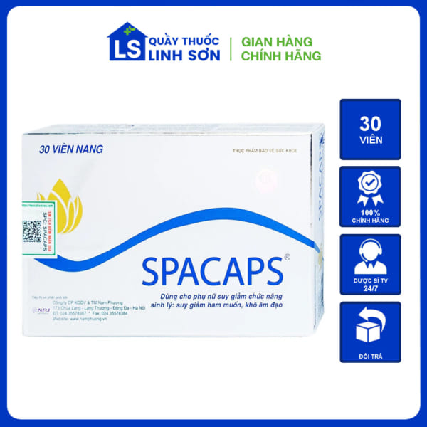 Spacaps hỗ trợ sinh lý nữ, giảm khô hạn, tăng dịch tiết, nội tiết tố hộp 30 Viên