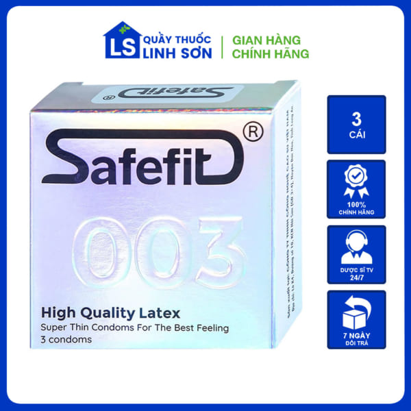 Bao Cao Su Safefit 003 S52 Siêu Mỏng, Không Gây Dị Ứng 3 Cái