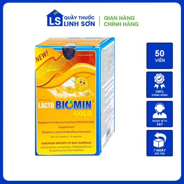 Viên Nang Lacto Biomin Gold New Hd Pharma 50 Viên