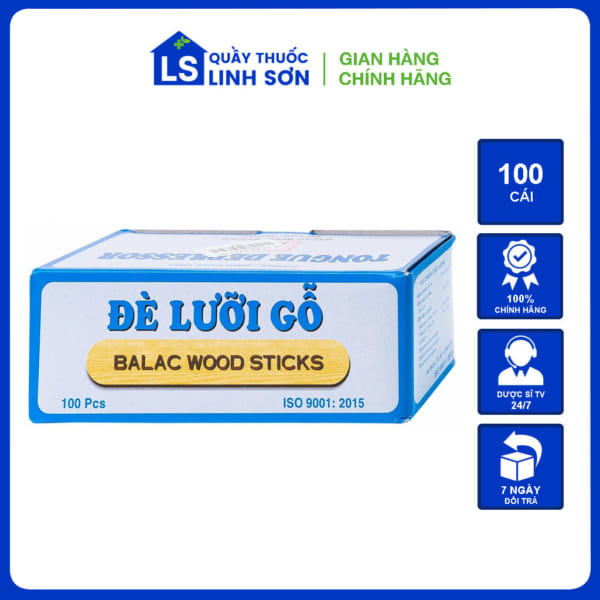 Que Đè Lưỡi Gỗ Lạc Việt Balac Wood Stick Tiệt Trùng Hộp 100 Cái