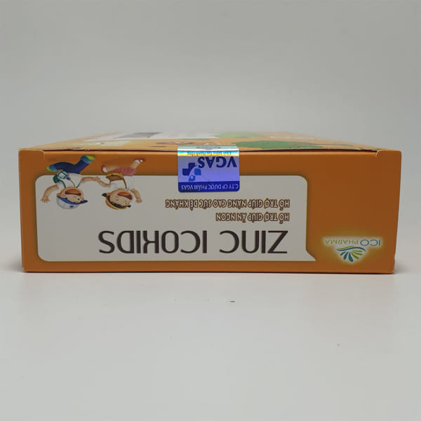 ZINC ICOKIDS Hỗ Trợ Giúp Ăn Ngon, Nâng Cao Sức Đề Kháng Hộp 20 Ống