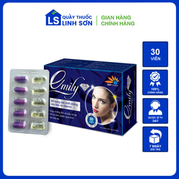 EMILY 6+ giúp dưỡng ẩm và bảo vệ làn da hộp 30 viên