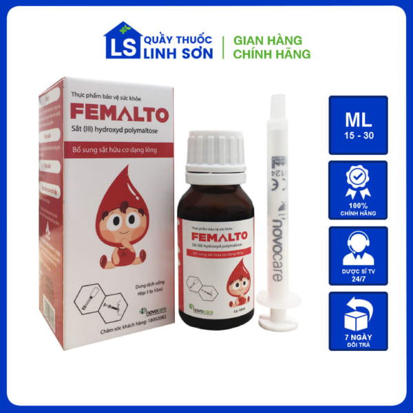 Femalto - Sắt nhỏ giọt cho trẻ 0-36 tháng tuổi hộp 15ml