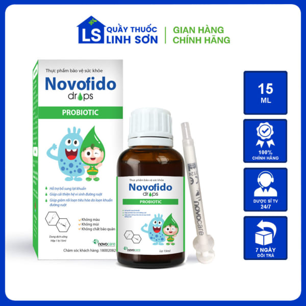 Novofido Bổ sung các chủng lợi khuẩn có sẵn trong đường ruột 15ml