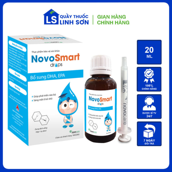 Novosmart drops bổ sung DHA, EPA giúp trẻ tăng chỉ số IQ, phát triển não bộ toàn diện 20ml
