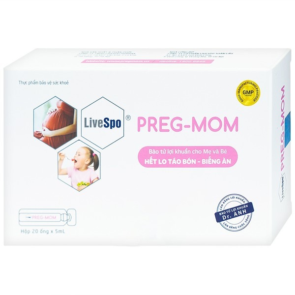 Bào tử lợi khuẩn cho mẹ và bé LiveSpo Preg-Mom (20 ống x 5ml)