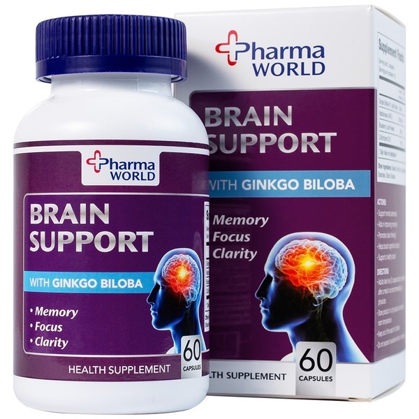 Viên uống Brain Support Pharma World giúp bổ não (60 viên)
